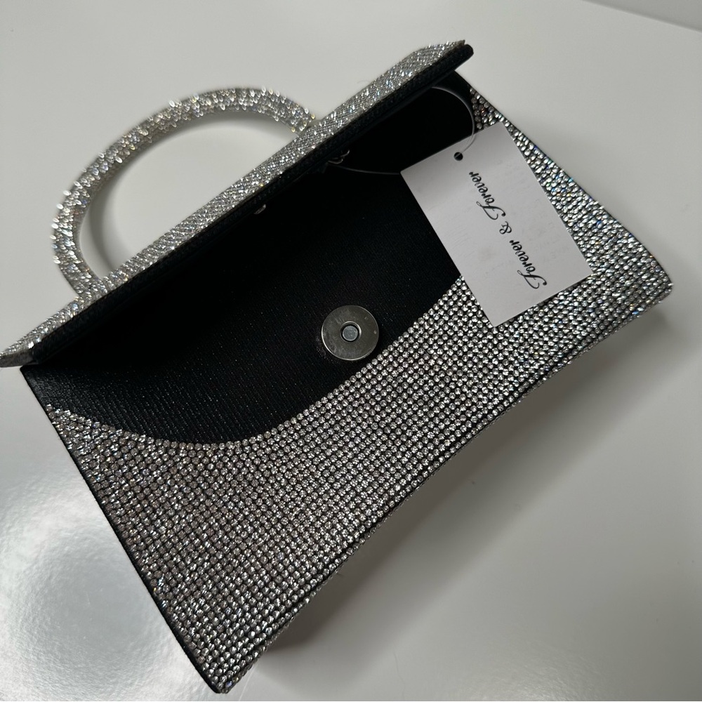 Sparkly Rhinestone Mini Top Handle Crossbody Purse - Picture 7 of 7